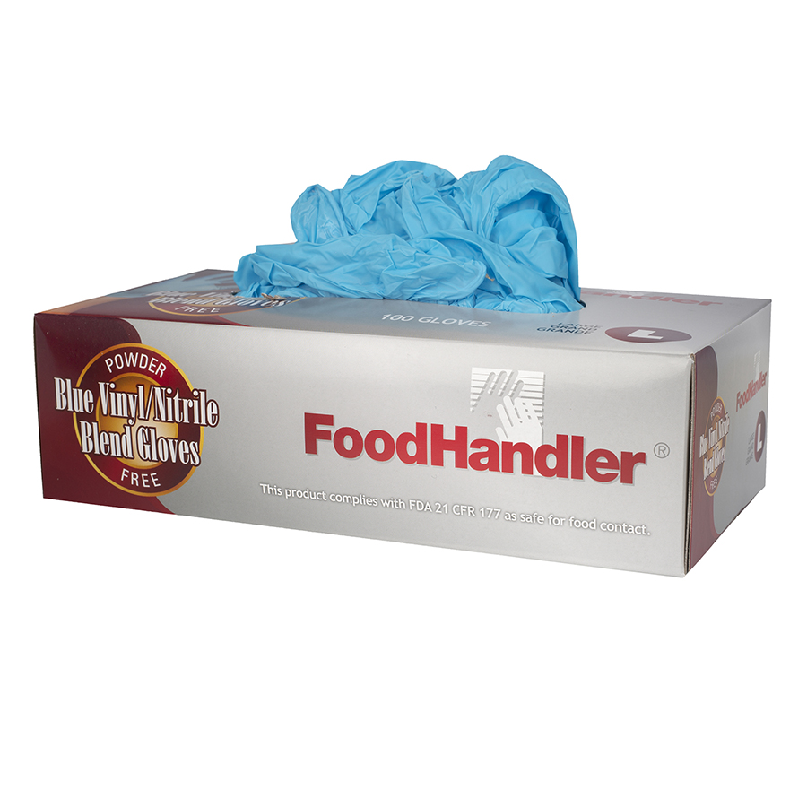 FoodHandler 106-212-BLU FoodHandler Blue Vinyl/Nitrile Blend, Pack of 1000 