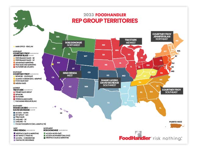 FoodHandler Rep Group Territories Map